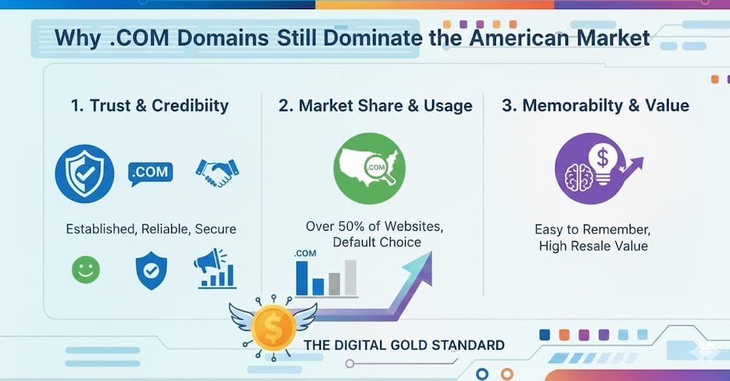Why .COM Domains Still Dominate the American Market