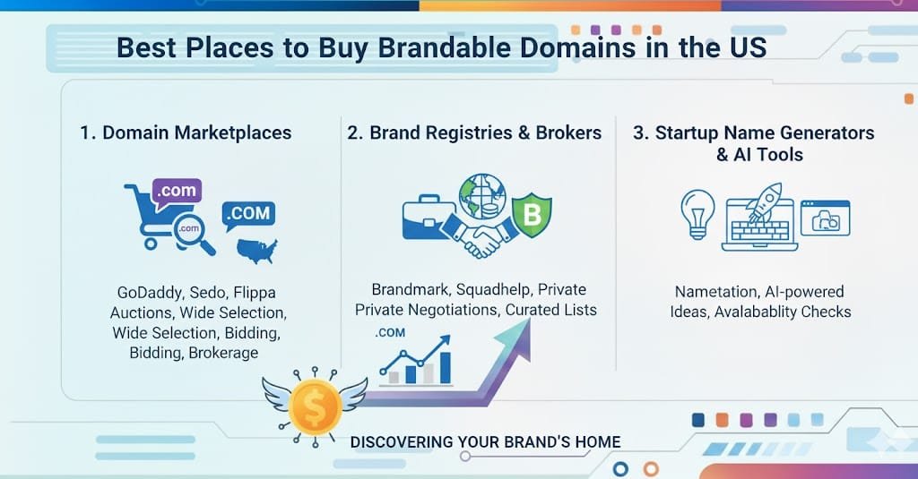 Best Places to Buy Brandable Domains in the US