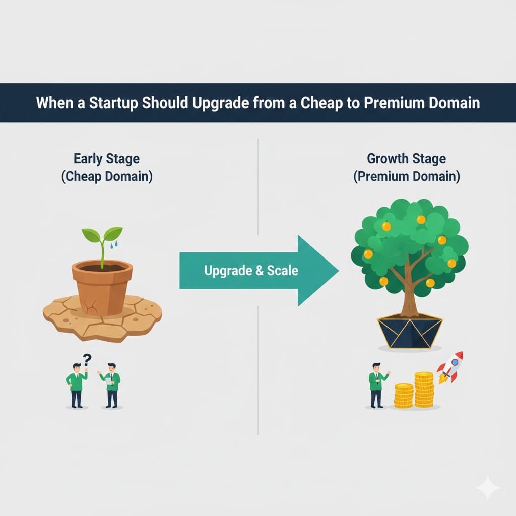When a Startup Should Upgrade from a Cheap to Premium Domain